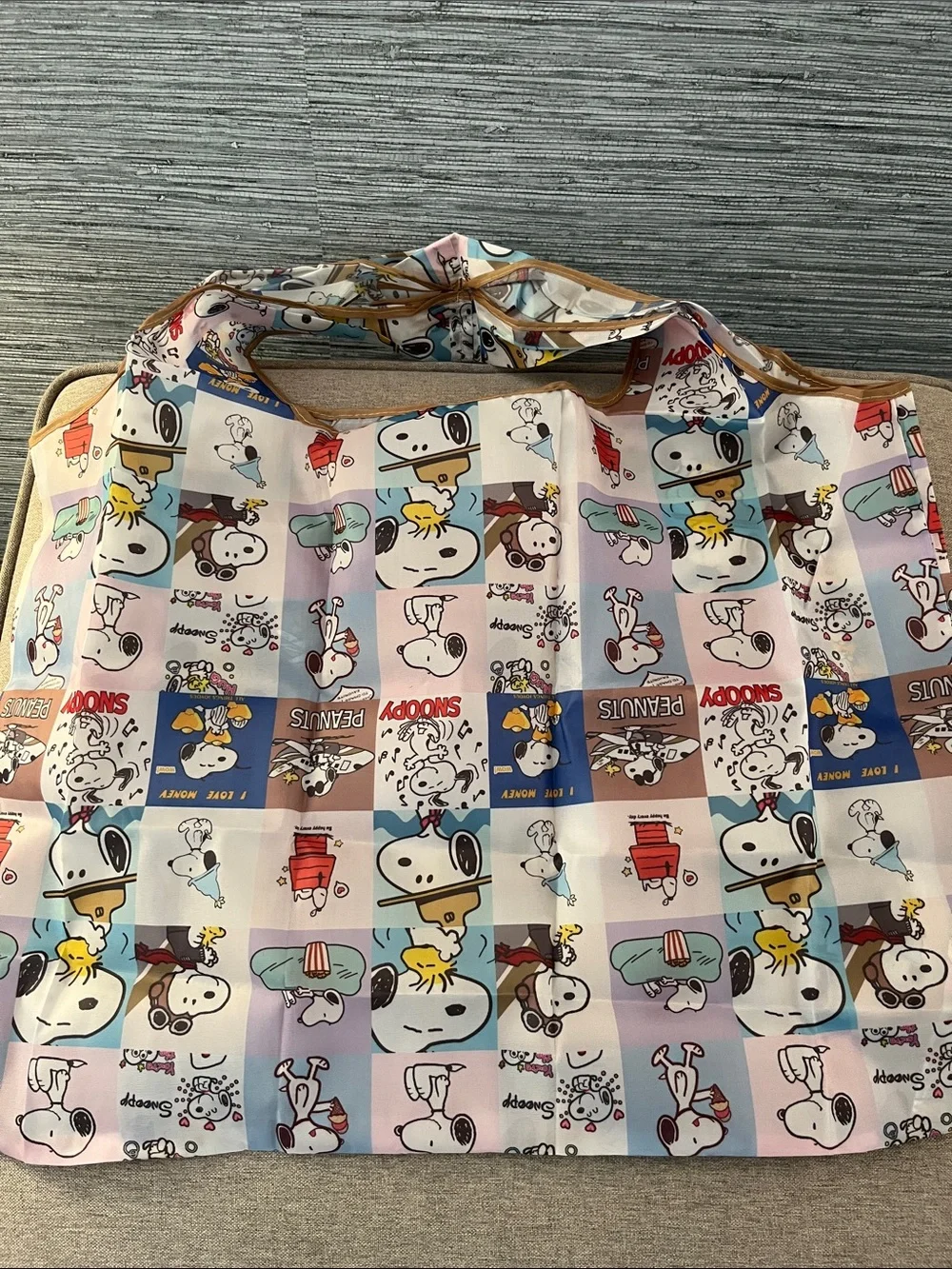Snoopy ReusableTote Bag in Pastel Multi-Color